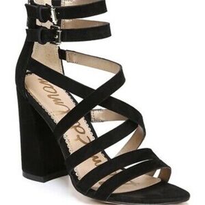 Sam Edelman Yema Strappy Black Heel Block Sandals